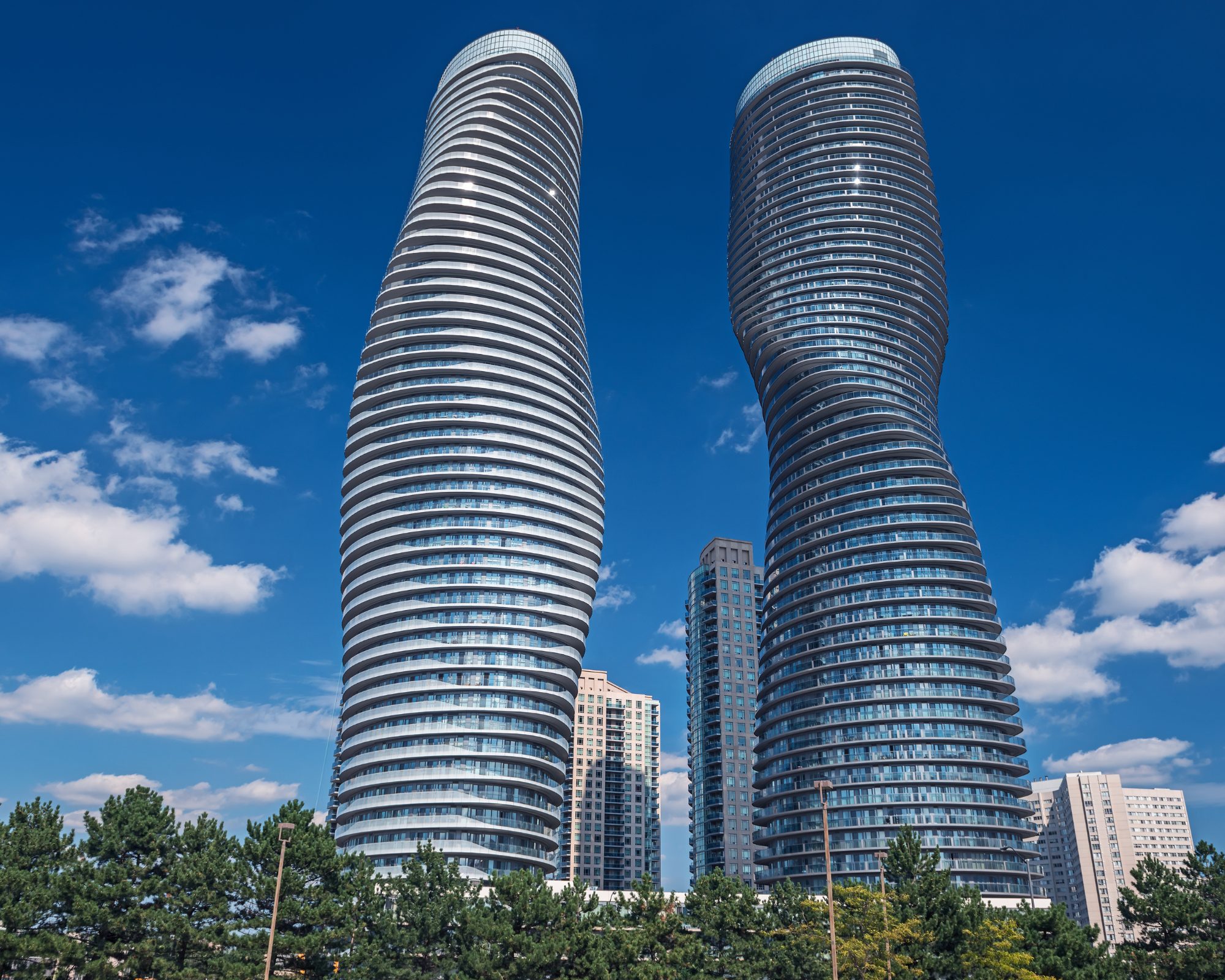 Marilyn Monroe Towers in Mississauga with unique architectural design